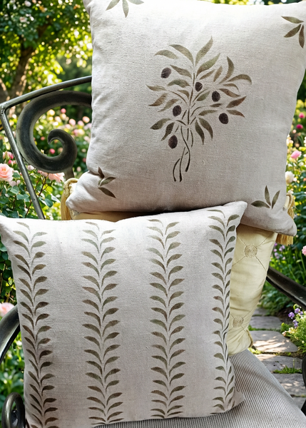 Olive Bouquet Square Cushion