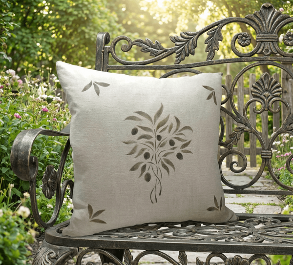 Olive Bouquet Square Cushion