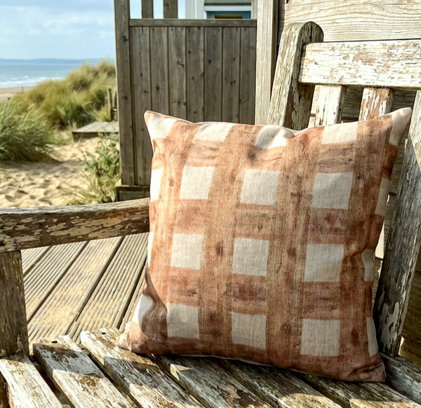 The Seaboard Check Print Square Cushion