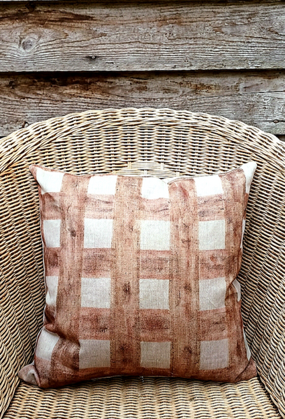 The Seaboard Check Print Square Cushion