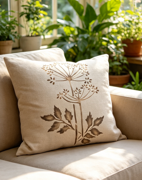 Tall Winter Chervil Square Cushion