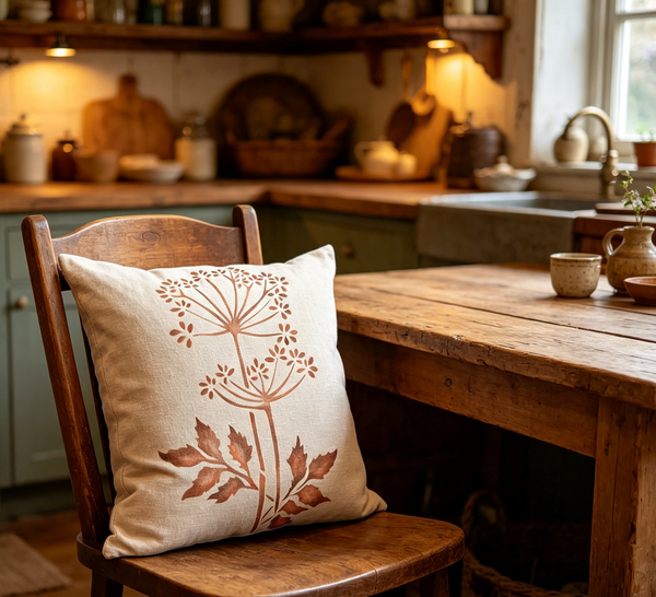 Tall Winter Chervil Square Cushion