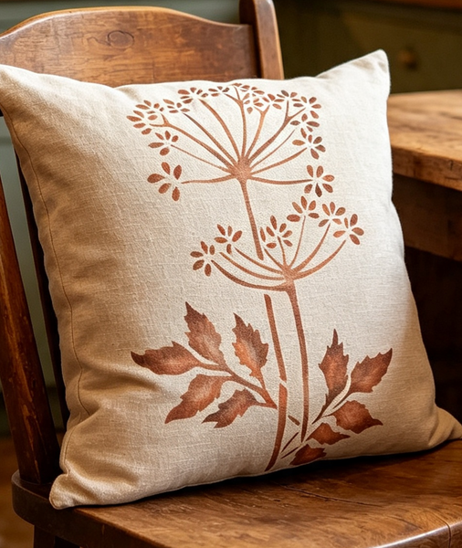 Tall Winter Chervil Square Cushion