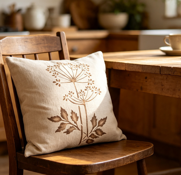 Tall Winter Chervil Square Cushion