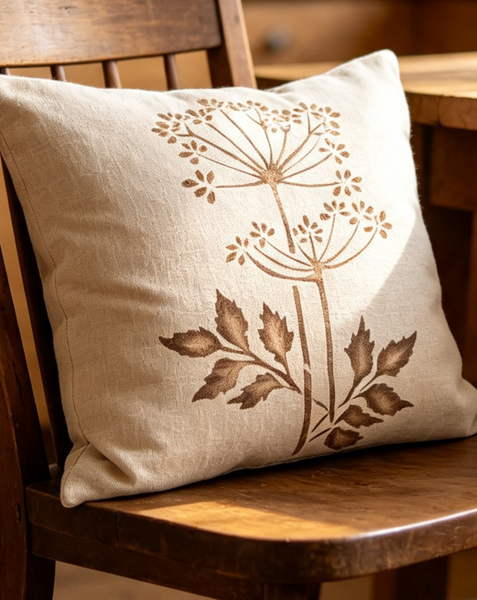 Tall Winter Chervil Square Cushion