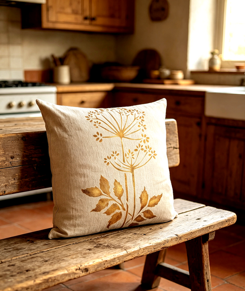 Tall Winter Chervil Square Cushion