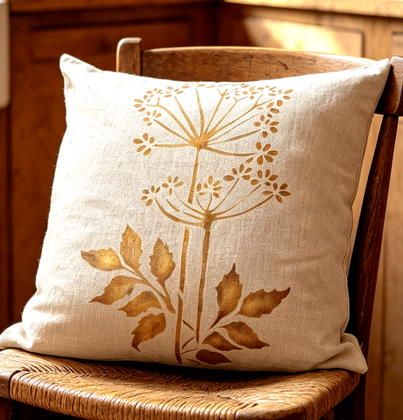 Tall Winter Chervil Square Cushion
