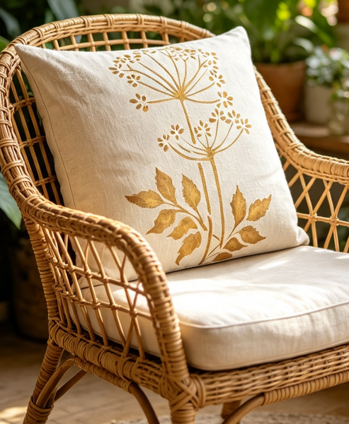 Tall Winter Chervil Square Cushion