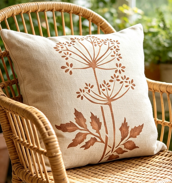 Tall Winter Chervil Square Cushion