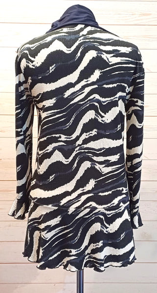 Celine Stretch Print Jersey Panel Hem Top