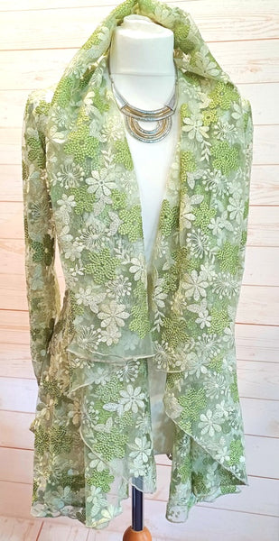 Juliette Embroidered Lace Wrap Jacket
