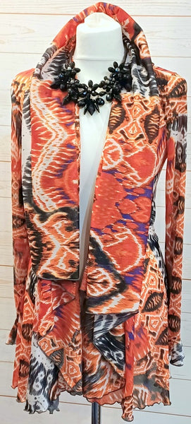 Juliette Stretch Mesh Print Wrap Jacket