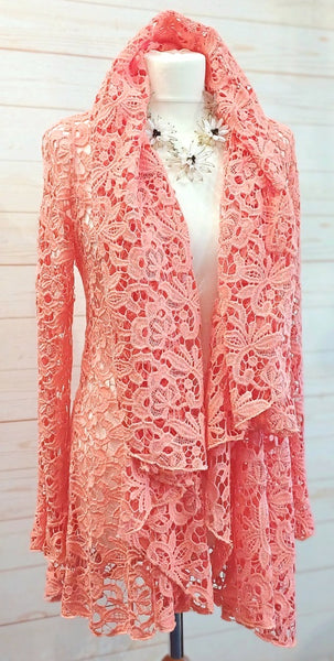 Juliette Wrap Style Cotton Mix Lace Jacket