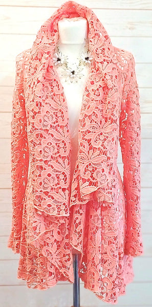 Juliette Wrap Style Cotton Mix Lace Jacket