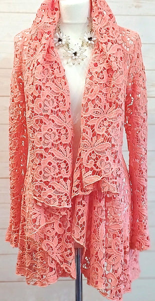 Juliette Wrap Style Cotton Mix Lace Jacket