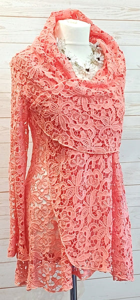 Juliette Wrap Style Cotton Mix Lace Jacket