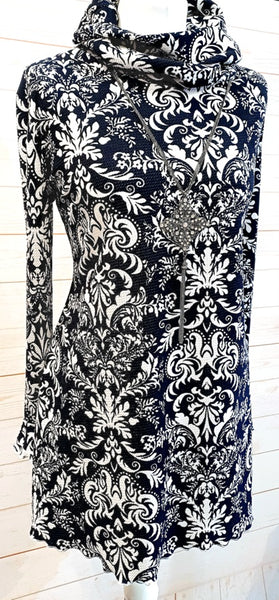 Monet Stretch Textured Jersey Print Tunic