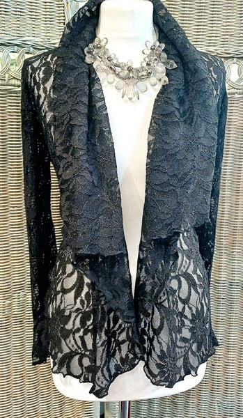 Minuet Black Stretch Lace Sparkle Jacket