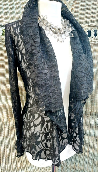 Minuet Black Stretch Lace Sparkle Jacket