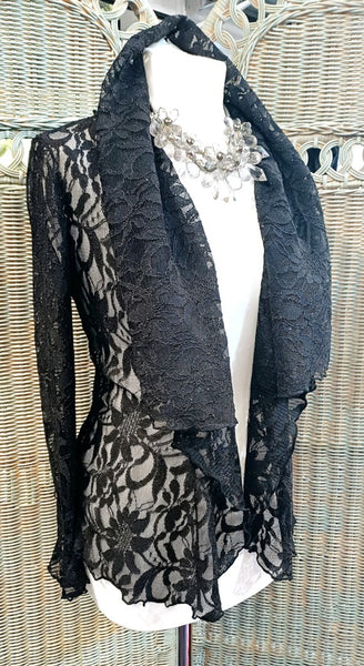 Minuet Black Stretch Lace Sparkle Jacket