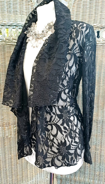 Minuet Black Stretch Lace Sparkle Jacket