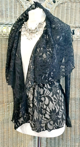 Minuet Black Stretch Lace Sparkle Jacket