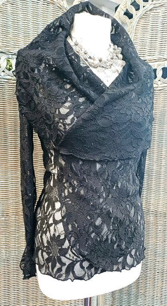 Minuet Black Stretch Lace Sparkle Jacket