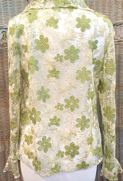 Minuet Shimmering Sparkle Embroidered Lace Floral Jacket