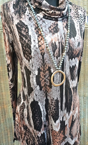 Monet Stretch Print Tunic Top