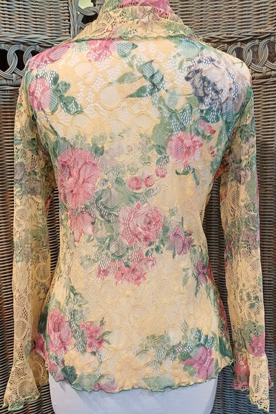Minuet Floral Print Stretch Lace Jacket