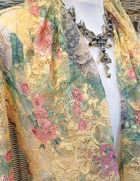 Minuet Floral Print Stretch Lace Jacket