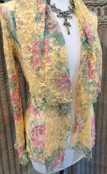 Minuet Floral Print Stretch Lace Jacket