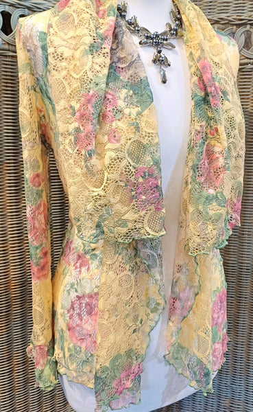 Minuet Floral Print Stretch Lace Jacket