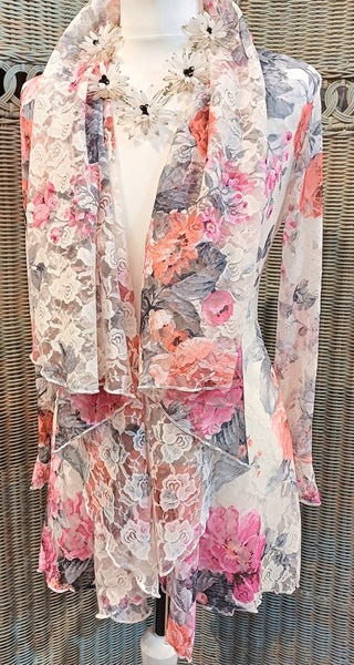 Octavia Stretch Summer Garden Print Mesh Jacket