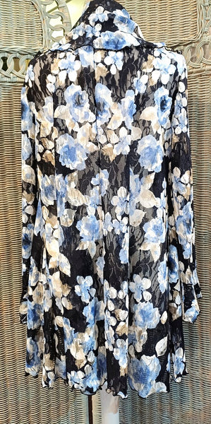 Juliette Floral Print  Stretch Mesh Jacket/Coat