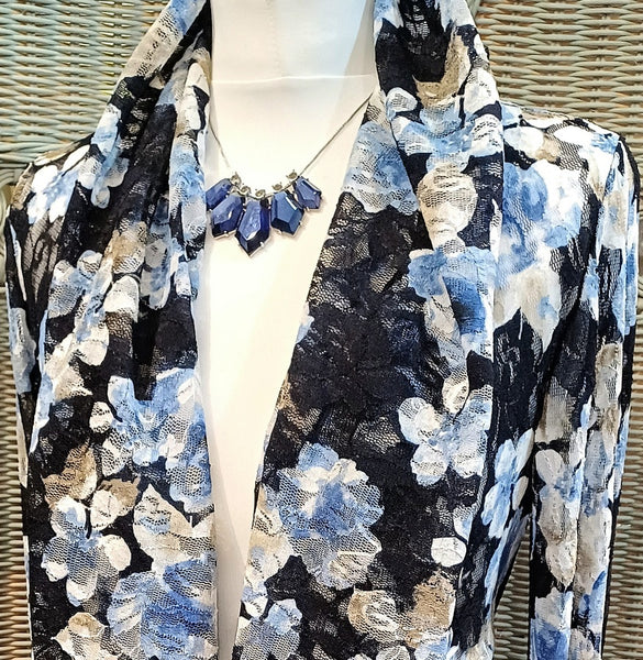 Juliette Floral Print  Stretch Mesh Jacket/Coat