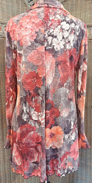 Monet Stretch Textured Print Jersey Tunic Top