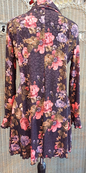 Monet Stretch Textured Print Jersey Tunic Top