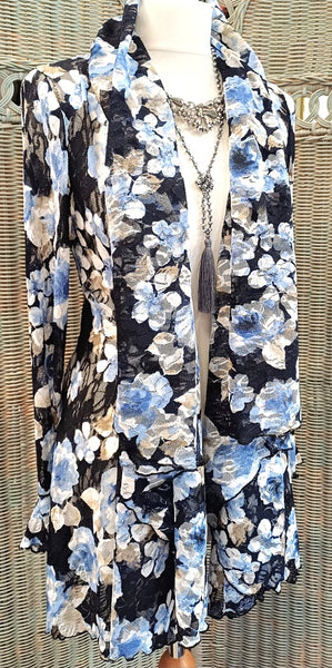 Juliette Floral Print  Stretch Mesh Jacket/Coat
