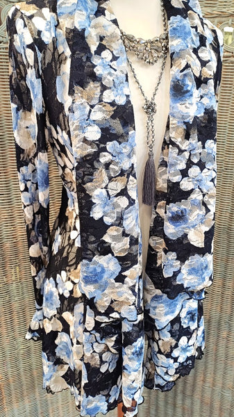 Juliette Floral Print  Stretch Mesh Jacket/Coat