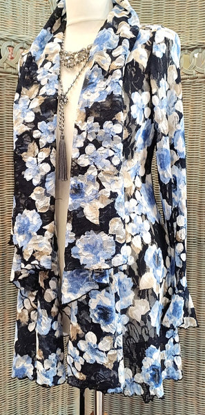 Juliette Floral Print  Stretch Mesh Jacket/Coat