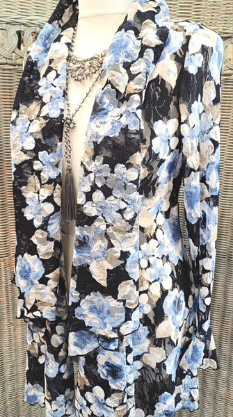 Juliette Floral Print  Stretch Mesh Jacket/Coat