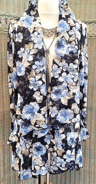 Juliette Floral Print  Stretch Mesh Jacket/Coat