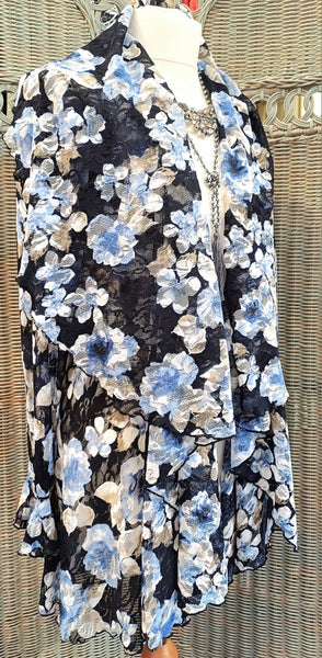 Juliette Floral Print  Stretch Mesh Jacket/Coat