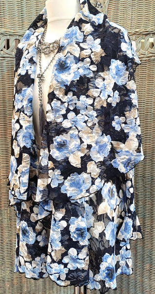 Juliette Floral Print  Stretch Mesh Jacket/Coat