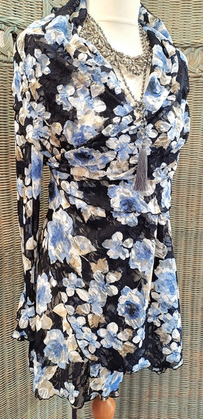 Juliette Floral Print  Stretch Mesh Jacket/Coat