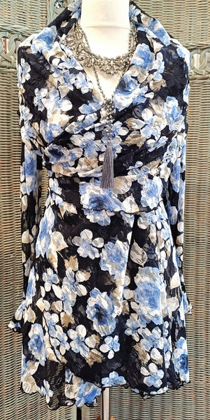 Juliette Floral Print  Stretch Mesh Jacket/Coat