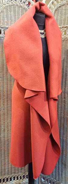 Ashley Long Sleeveless Rustic Wool Blend Wrap Gilet