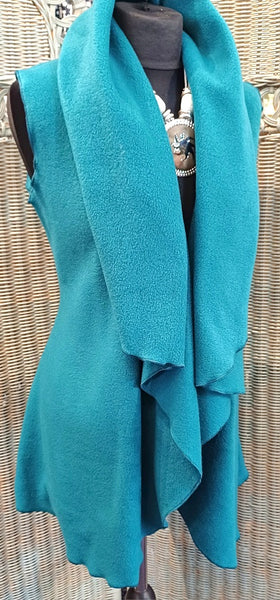 Gisela Luxury Fleece Sleeveless Wrap Gilet