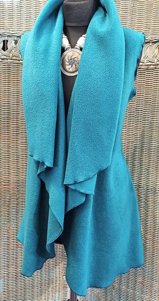 Gisela Luxury Fleece Sleeveless Wrap Gilet